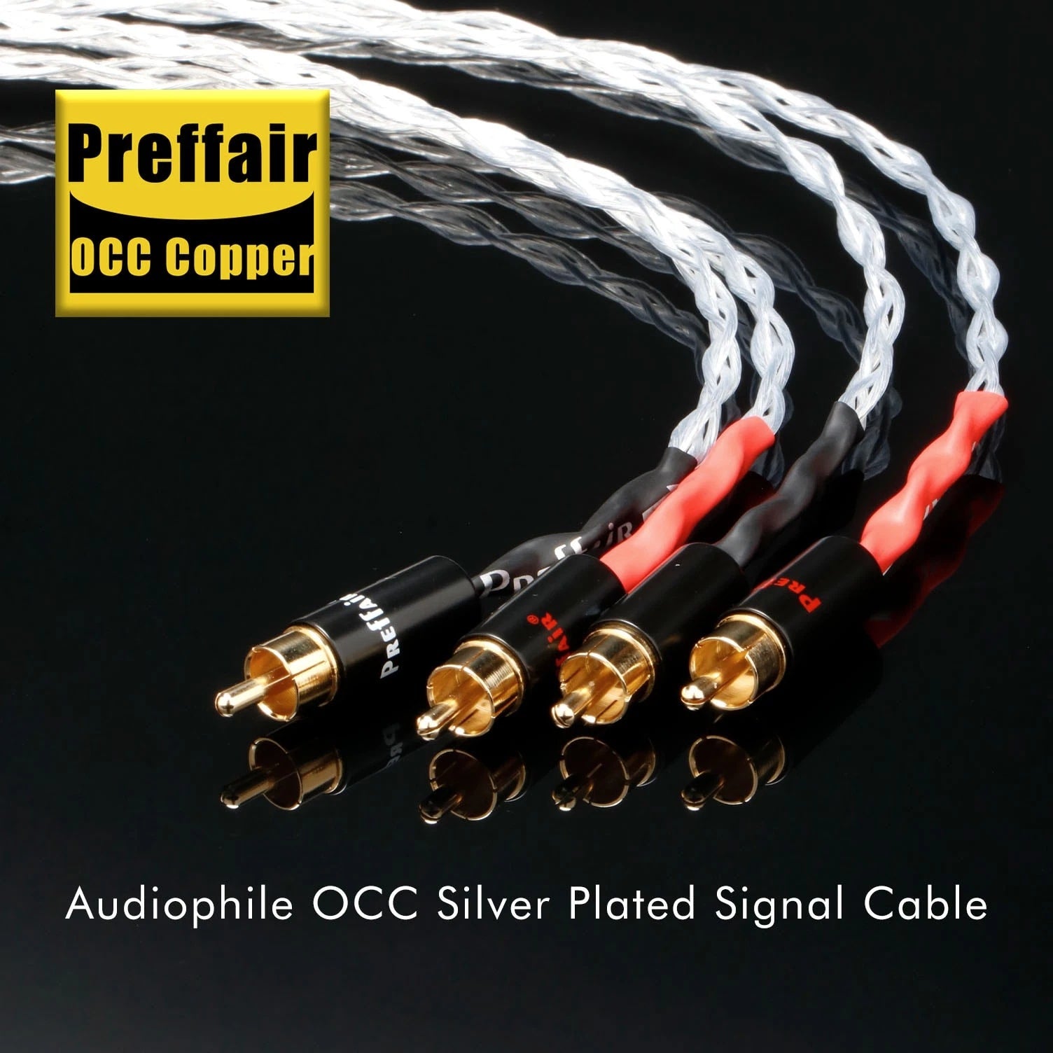 OCC Silver Plated HiFi RCA Cable Audio Cable Amplifier CD Adapter Signal Wire