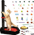 Cat Scratching Post with Cat Bed and 40 PCS Cat Toys, 34" Tall Cat Scratcher
