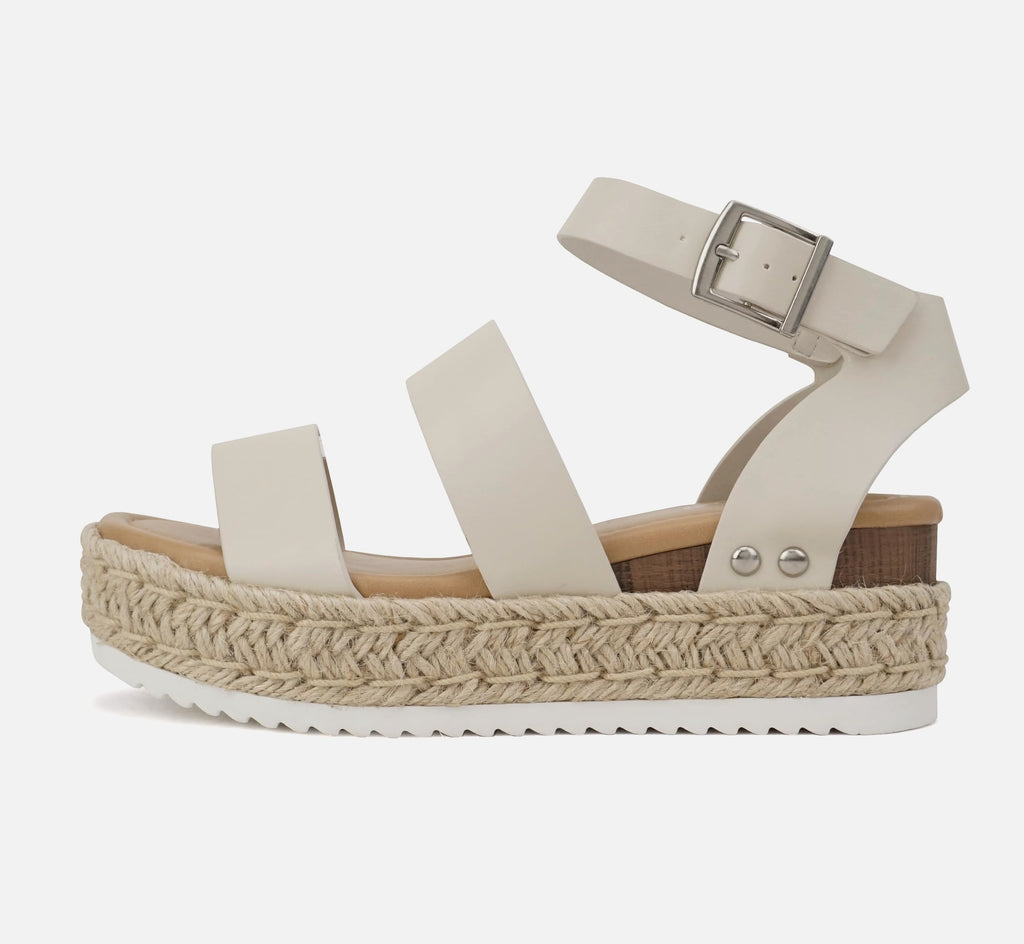 Soda Twice Women's Multi Strap Espadrille Wedge Sandal