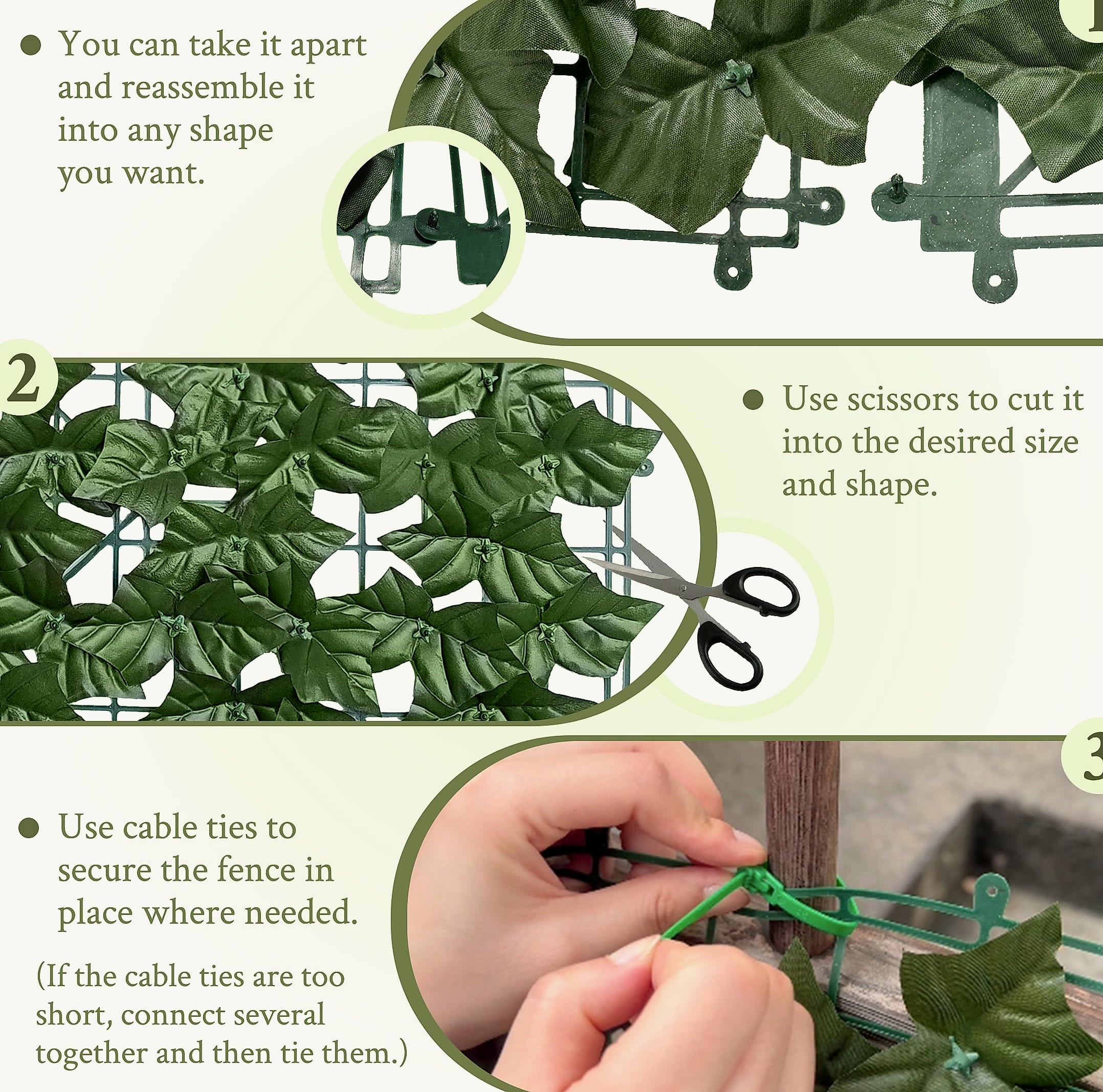 ODTORY 40x120 in Artificial Ivy Privacy Fence Screen with UV Protection