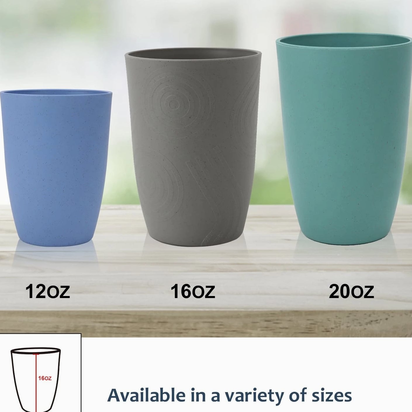 Drinking Glasses 16oz Wheat Straw Cups-Stackable and Reusable Cups, Alternati...