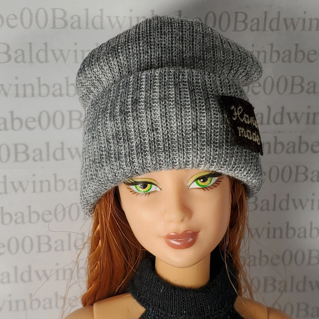 HAT ~ (B)~ FITS 11.5" FASHION DOLL GRAY KNIT BEANIE CAP ACCESSORY CLOTHING