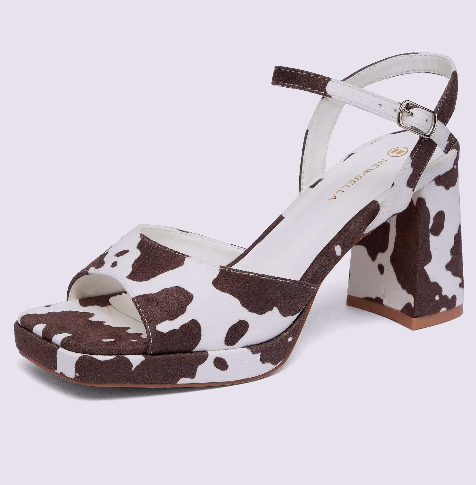 NEWBELLA Block Heel Platform Sandals with Ankle Strap