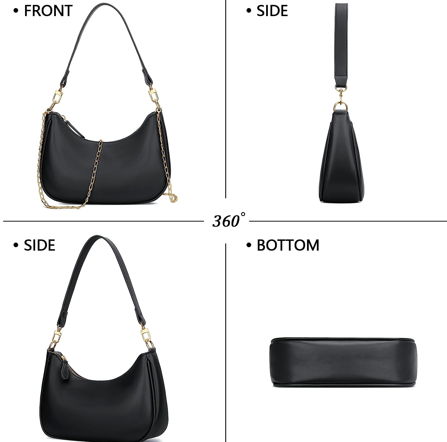 KKXIU Women's Shoulder Bag Retro Hobo Purse Underarm Clutch