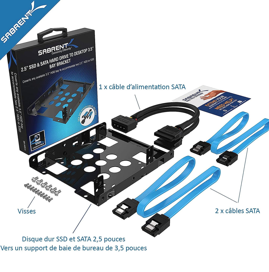 SABRENT BK-HDCC 3.5 to 2.5 Inch Hard Drive Mounting Kit
