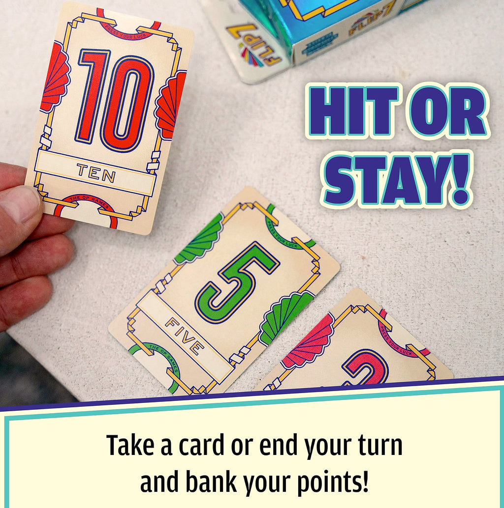 USAOPOLY Flip 7 Card Game for Press Your Luck and Strategy