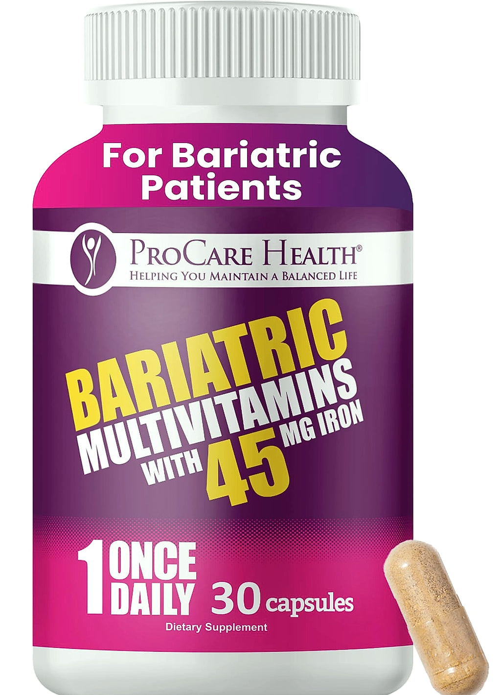 ProCare Health Bariatric Multivitamin 45mg Iron Once Daily