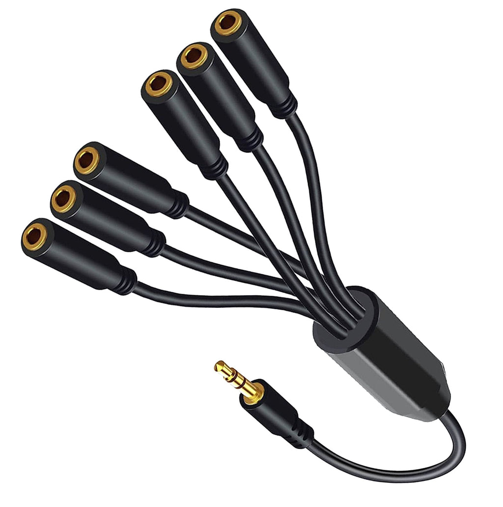 Qsvbeeqj 3.5mm AUX Splitter Cable 1 in 3/4/5/6 Out