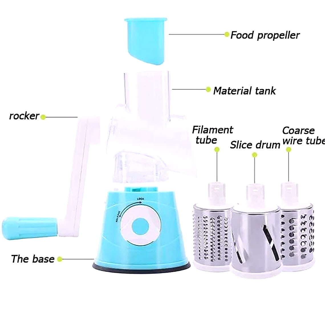 AEHOME Vegetable Slicer Shredder with 3 Drum Grater