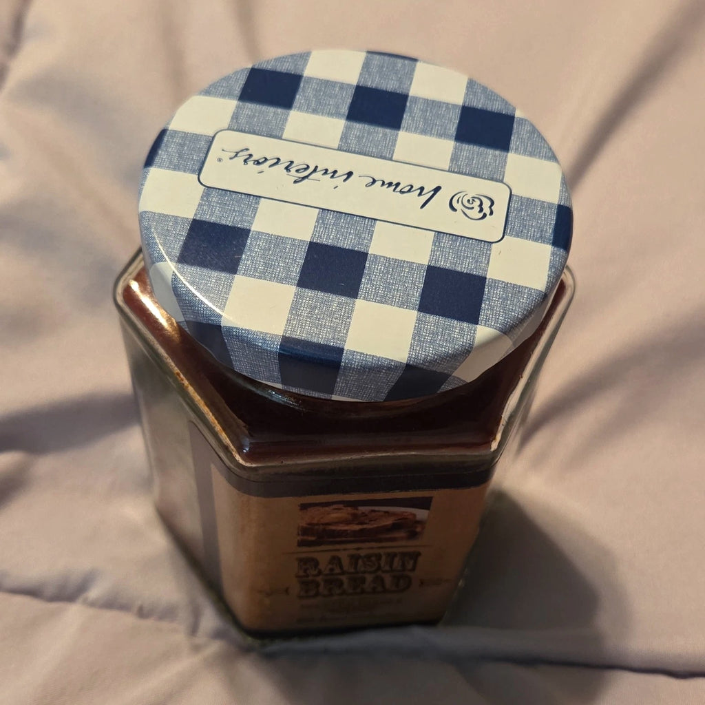 Home Interiors Raisin Bread Scented Jar Candle - Hexagon 7.5 oz Single Wick