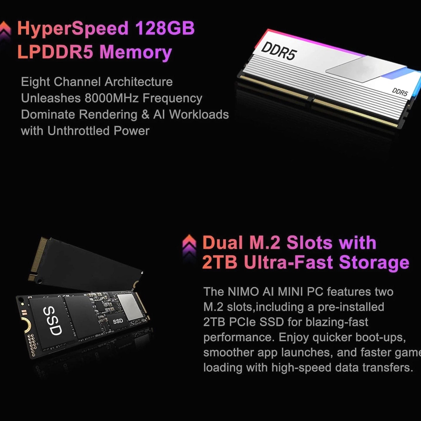 NIMO Mini PC Desktop, AMD Ryzen AI Max+ 395 128GB LPDDR5 8000MHz RAM 1TB SSD Storage