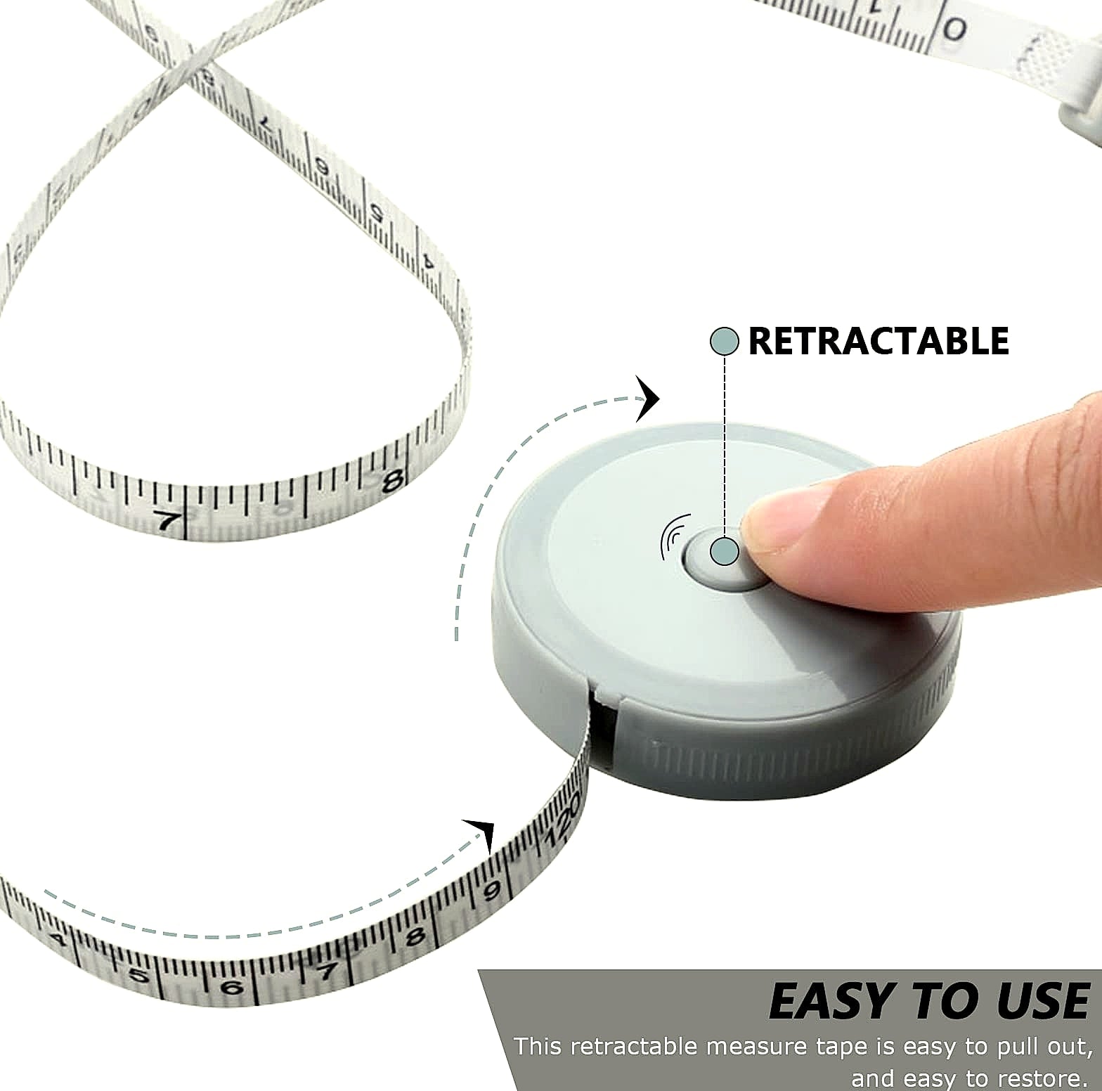 SmaringRobot Mini Retractable Tape Measure 3-Pack with Fabric Ruler