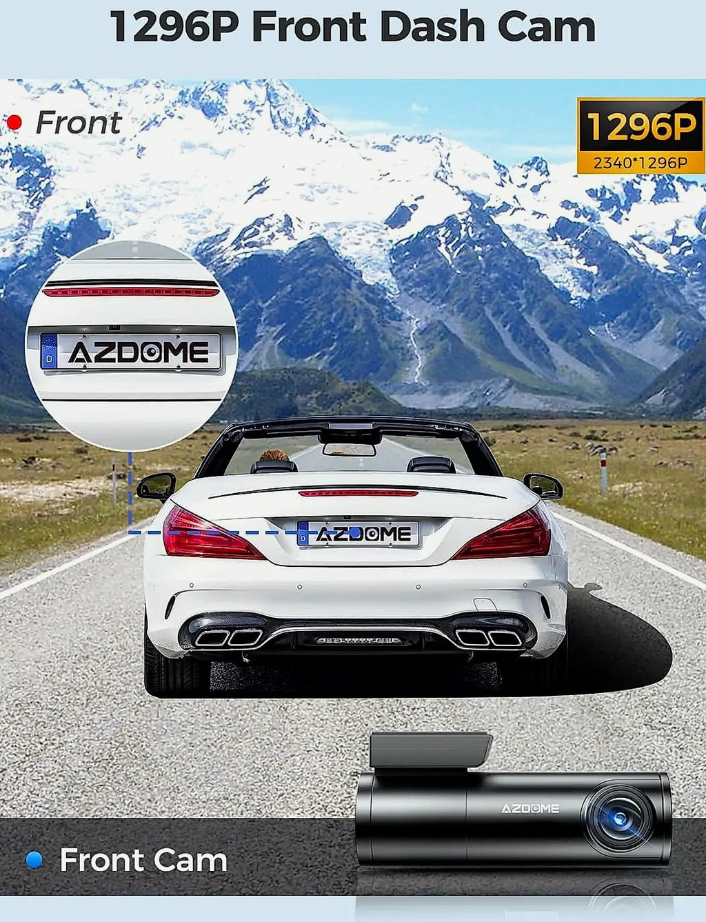 Kankeirr M300 dash cam front 1296P with WiFi and night vision