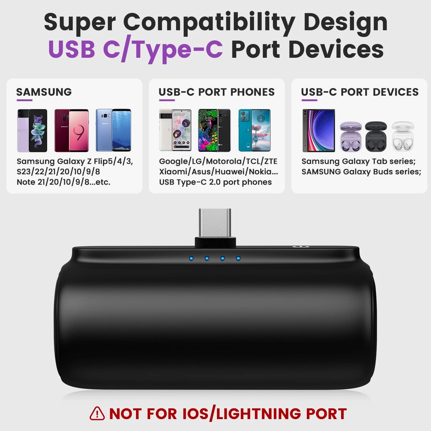 5500mAh Portable Charger External Battery Pack Power Bank For Samsung/Android US