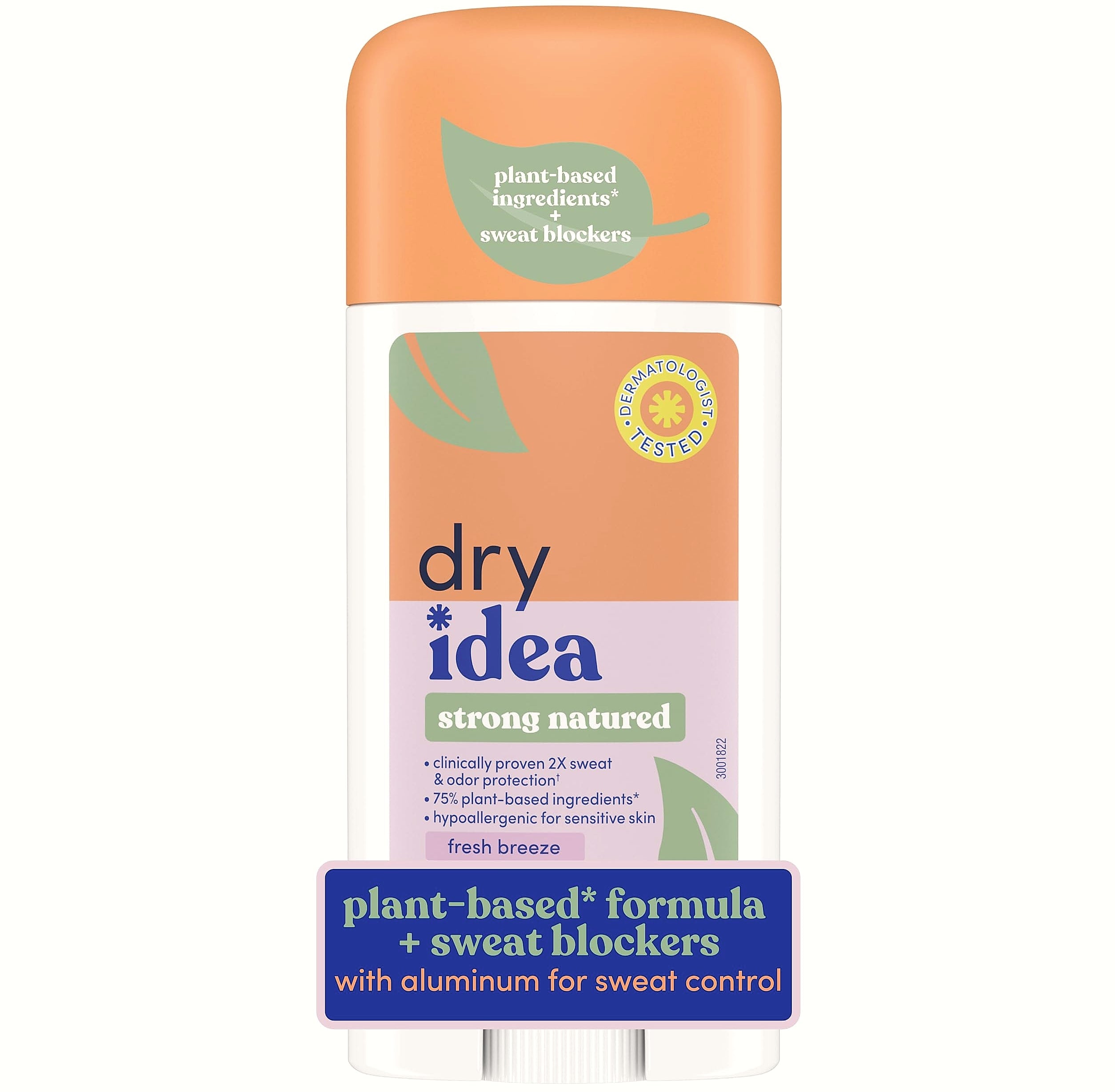 Dry Idea Plant-Based Antiperspirant, 72Hr Sweat Control, 3-Pack