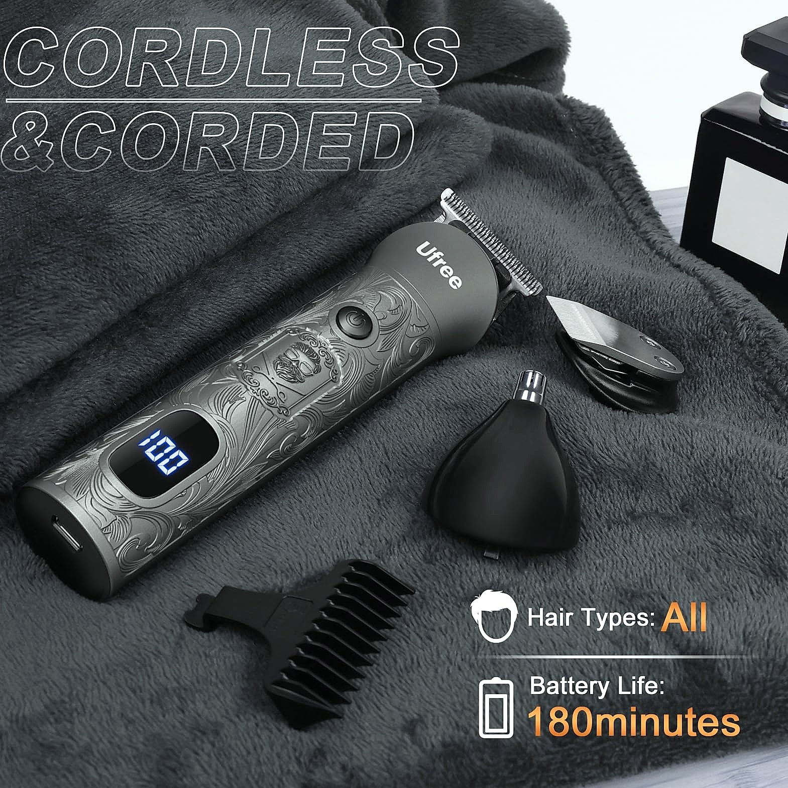 Ufree Cordless Beard Trimmer and Hair Clipper Grooming Kit