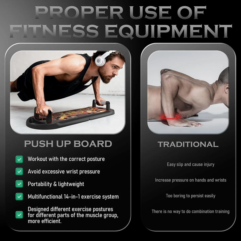 20-in-1 Push Up Board Home Gym Equipment with Handles Strength Training