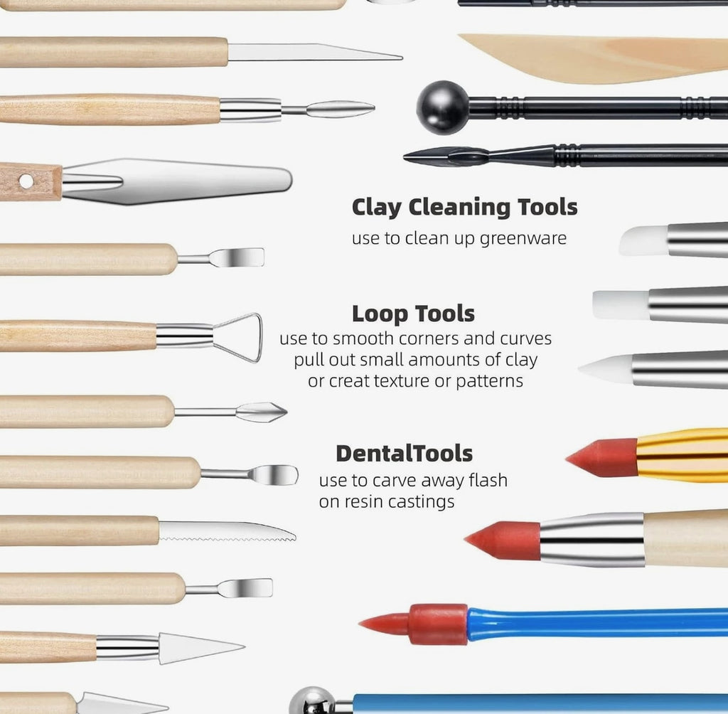 44-Piece Pottery Tools Set with Carrying Case