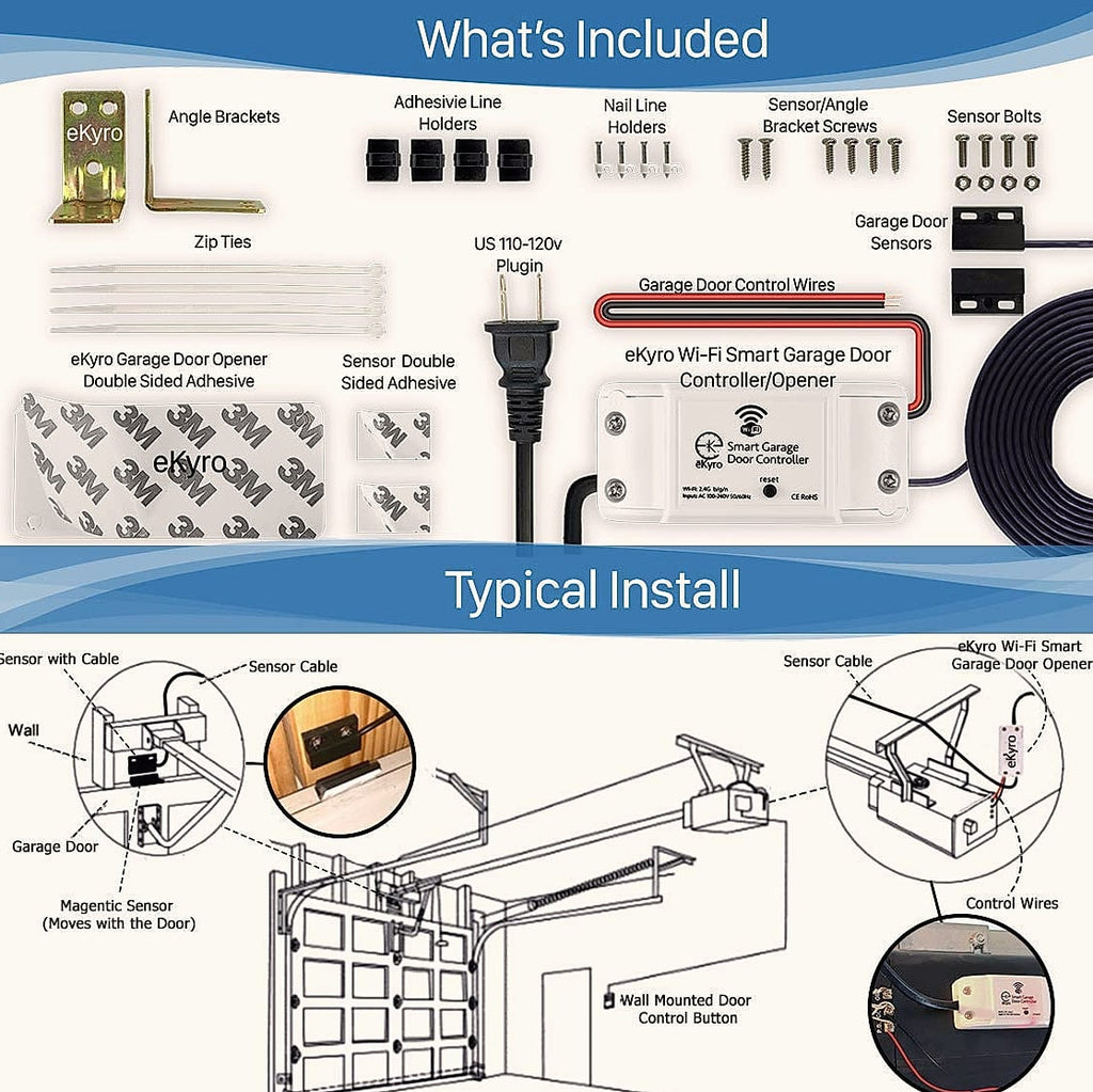 eKyro Smart Garage Door Opener WiFi Remote Controller