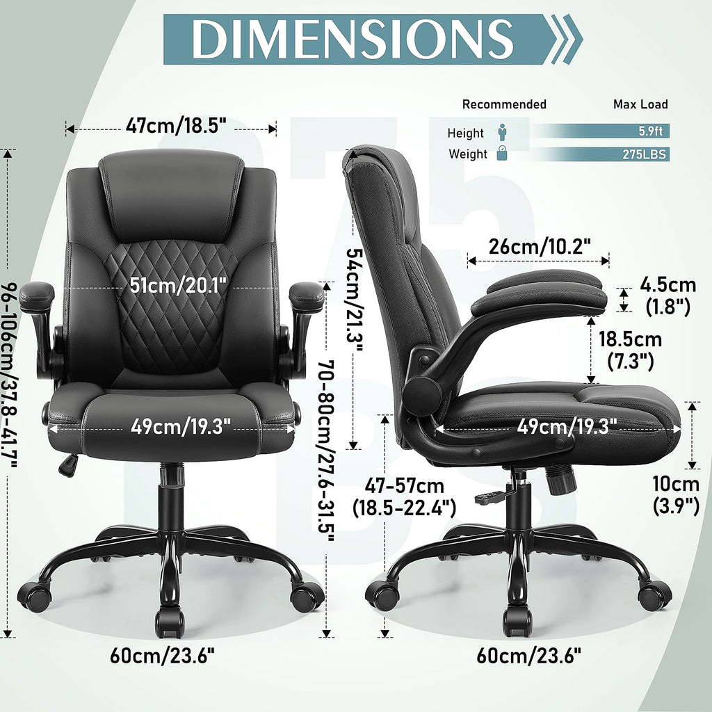 Brick Attic PU Leather Office Chair Ergonomic Desk Seat