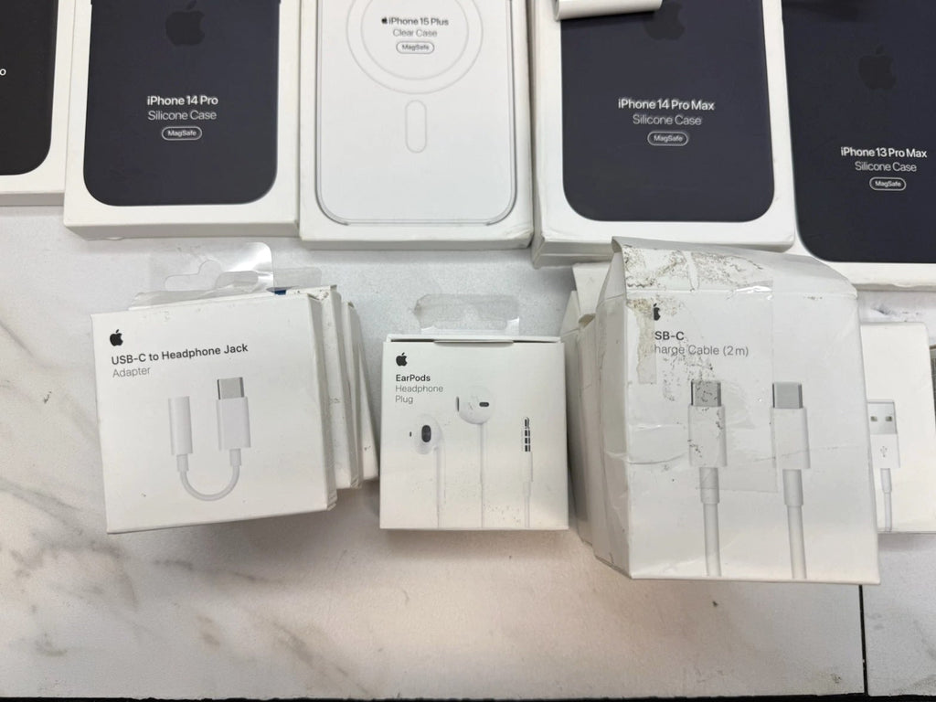 Lot of 44 iPhone Cases, Chargers and Accessories open box and used items