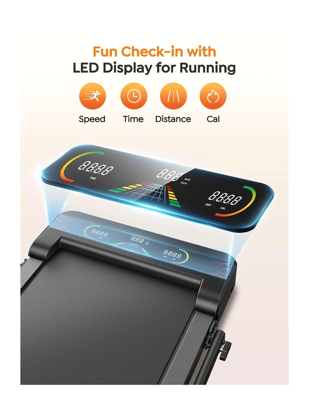 Walking Pad Treadmill with 9% Incline, Dual LED Display, 4 in 1 Foldable Tre...