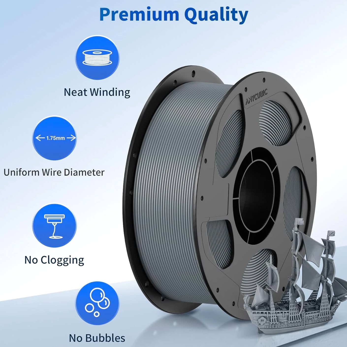 PLA Filament 1.75mm Bundle, 3D Printer PLA Filament Dimensional Accuracy 1.75Mm