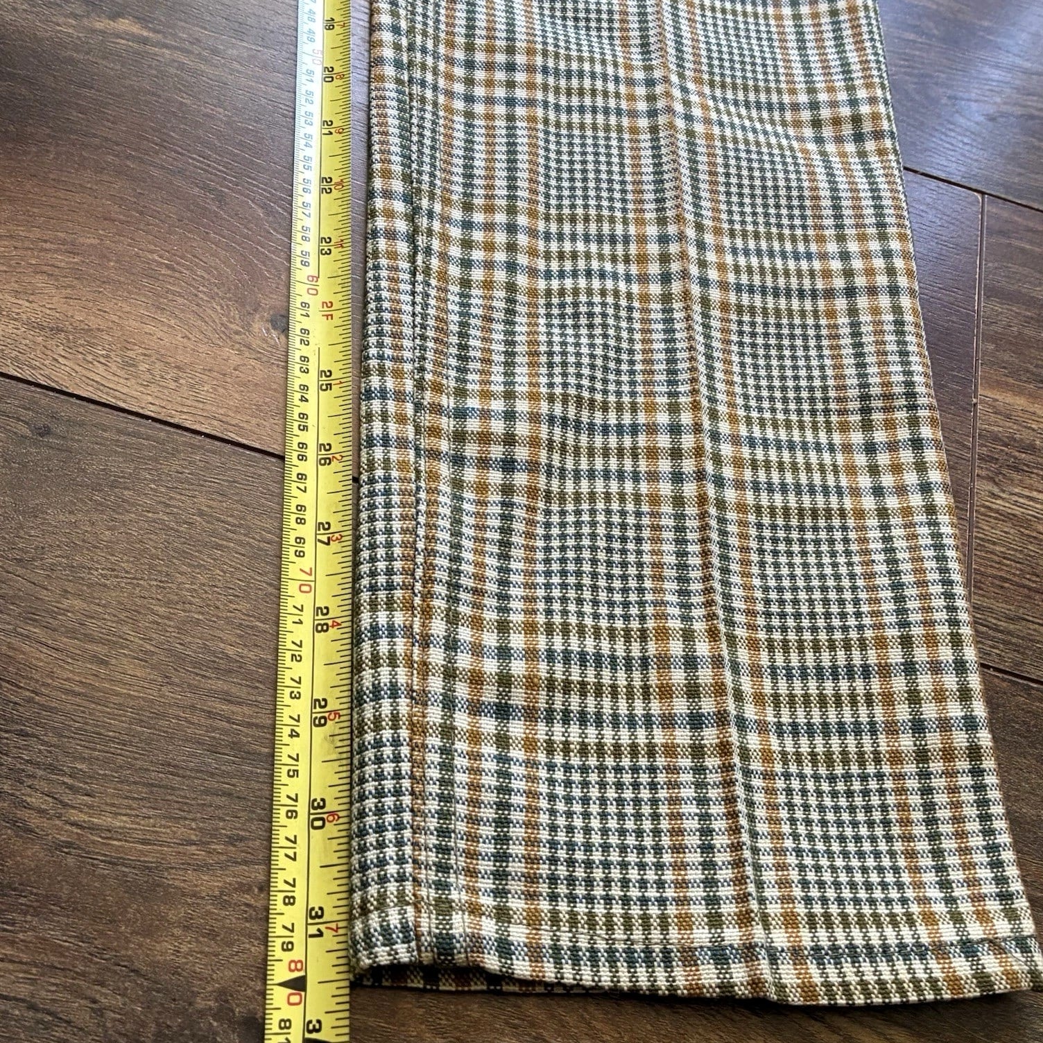 Vintage Levi's Big E Plaid Pants 60s MOD Sta-Prest Black Label Gold 30x31.5