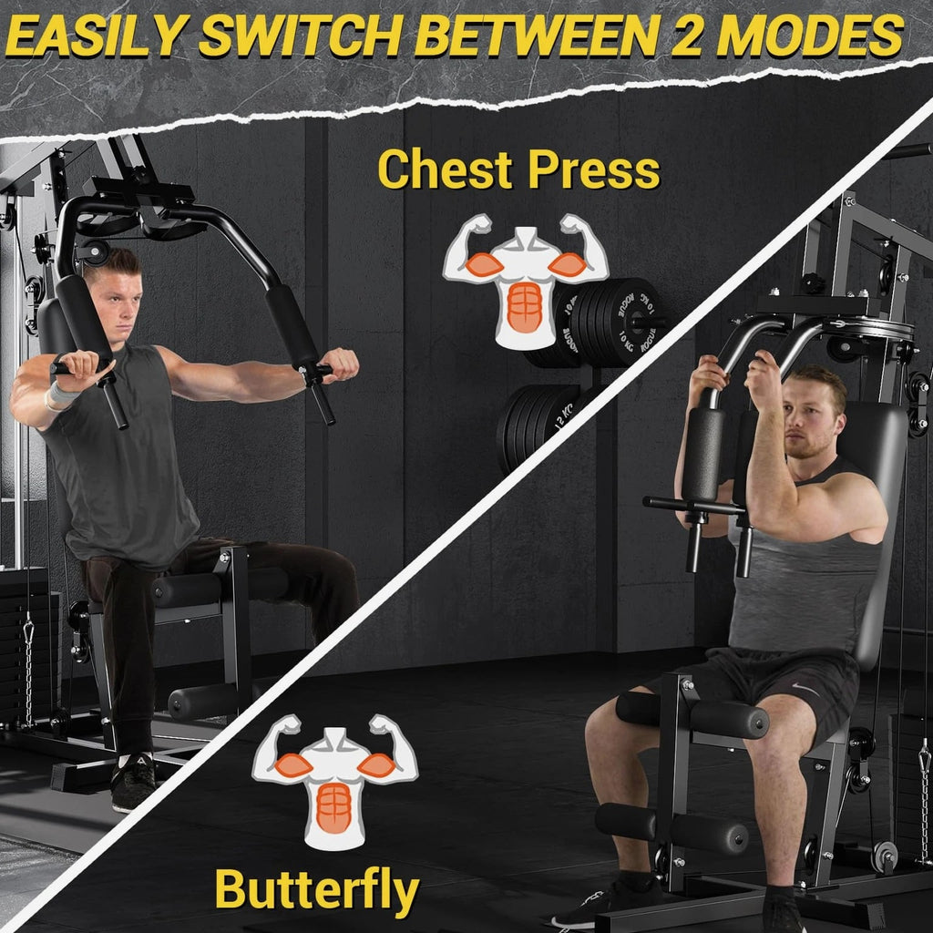 GarveeLife Home Gym Machine 100 LBS Weight Stack Multifunctional Workout