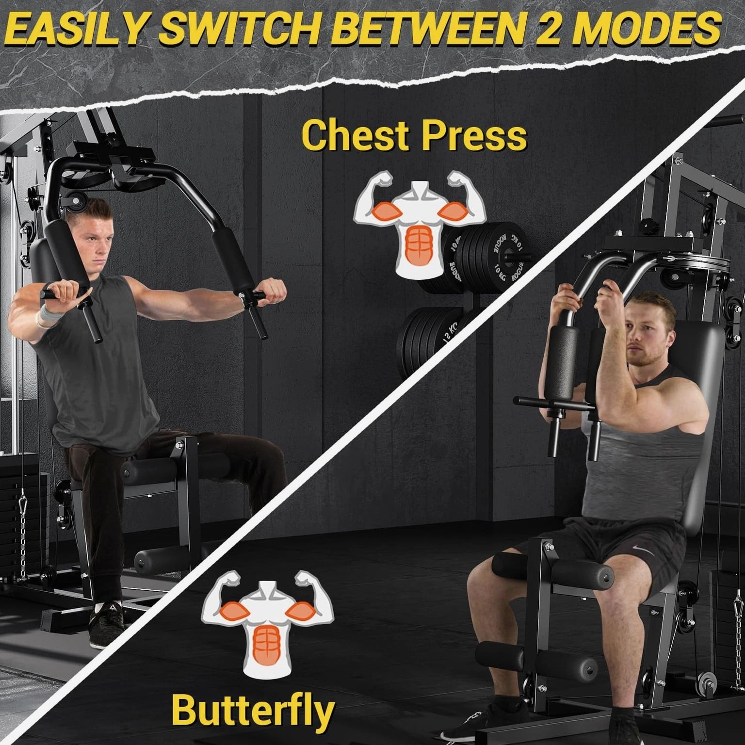 GarveeLife Home Gym Machine 100 LBS Weight Stack Multifunctional Workout