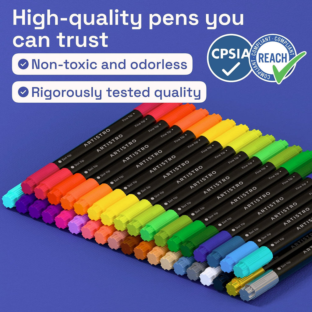 ARTISTRO 36 Dual-Tip Acrylic Paint Markers for Art and Crafts