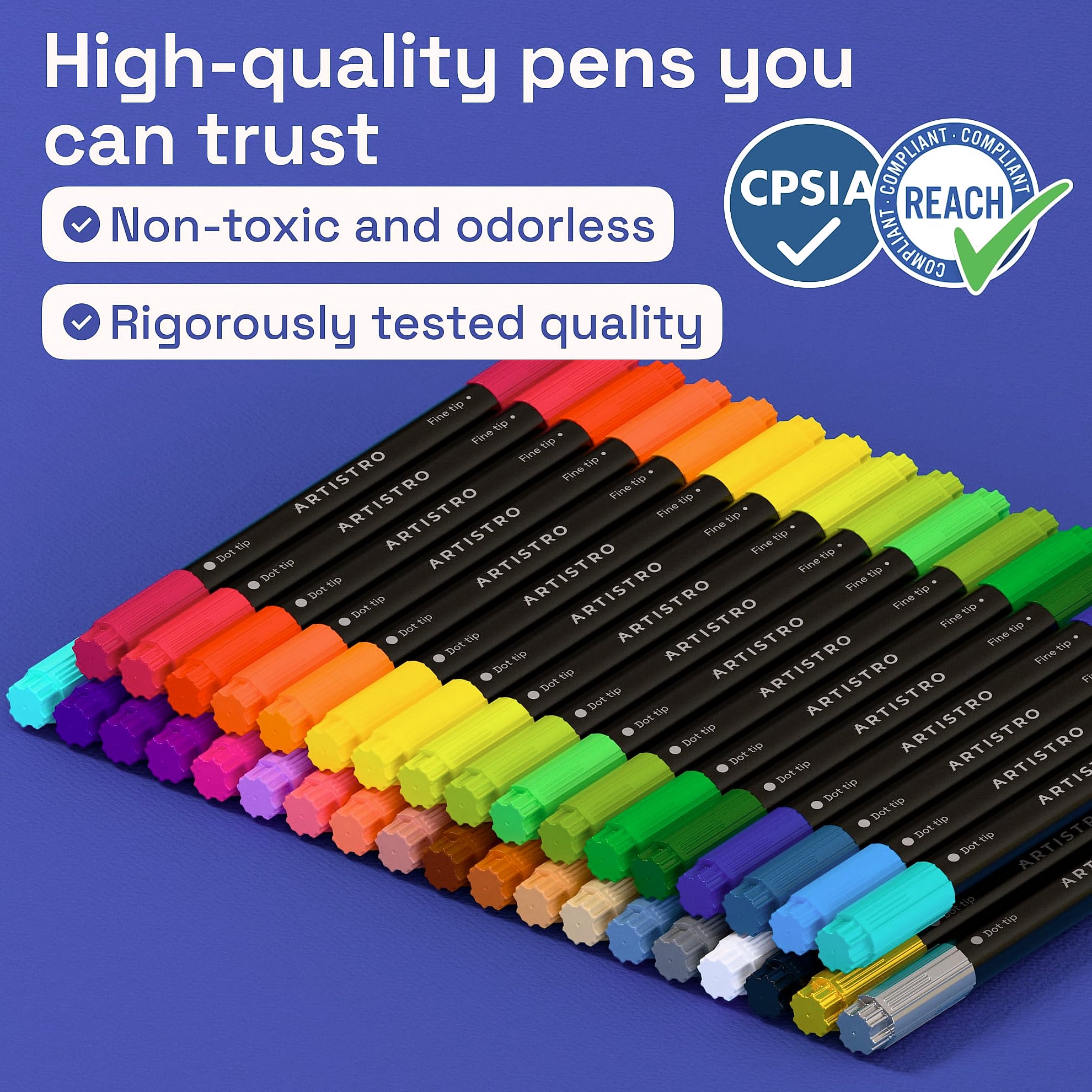 ARTISTRO 36 Dual-Tip Acrylic Paint Markers for Art and Crafts