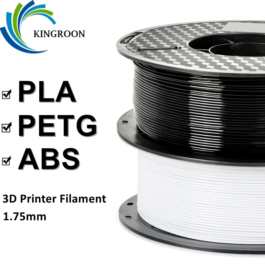 10KG PLA/ ABS/ PETG Filament 1.75mm Black White Gray, 10 Rolls PLA ABS