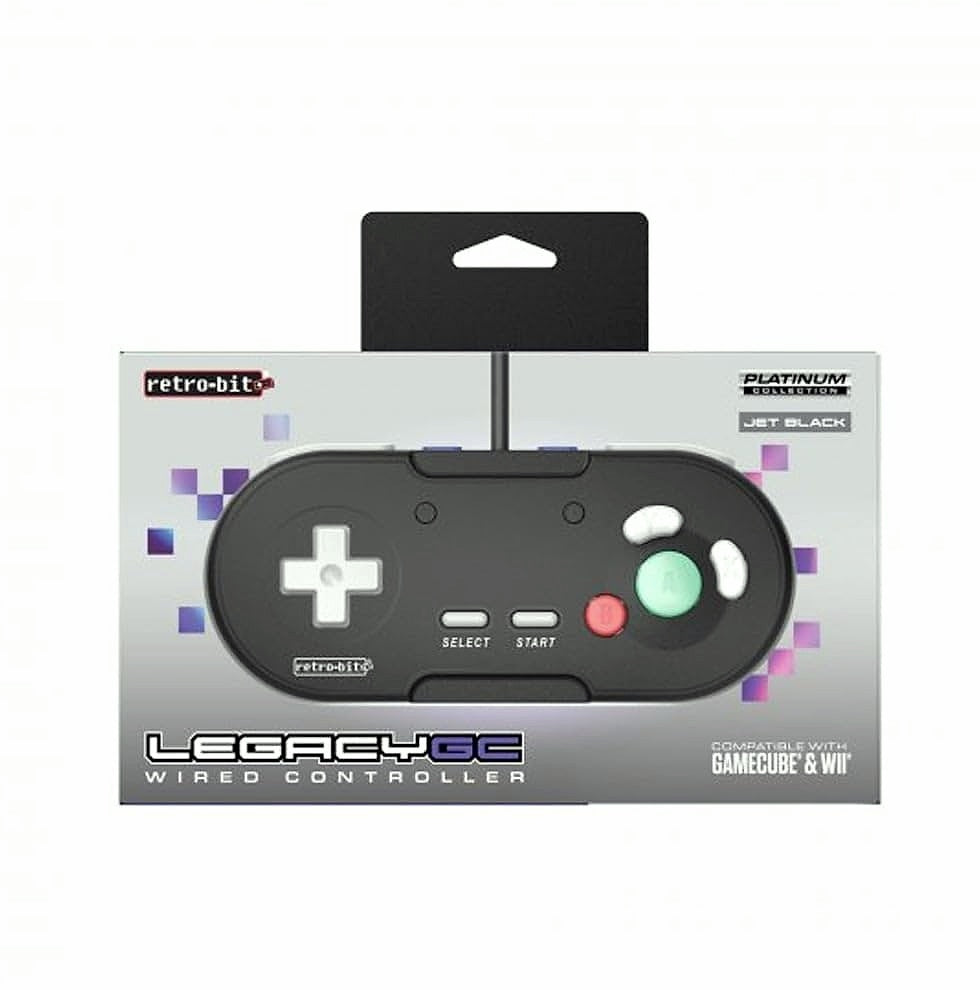Retro-Bit Legacy GC Wired Controller GameCube Wii Black