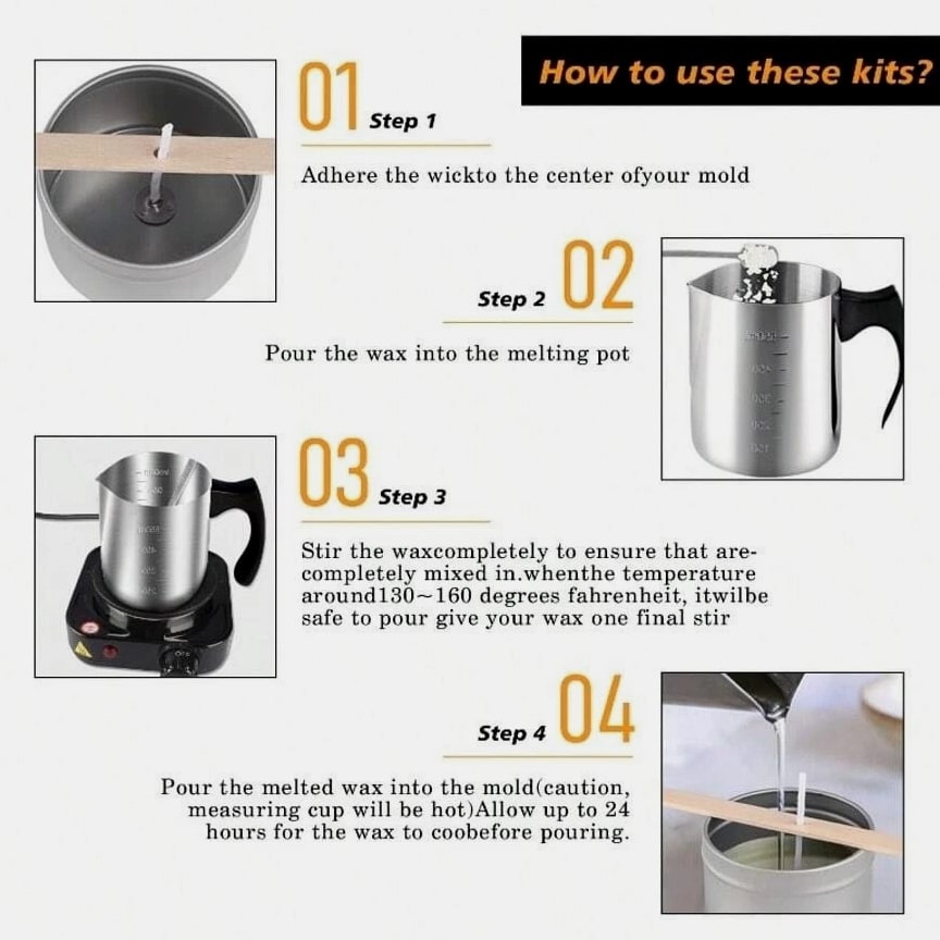 DIY Candle Making Kit for Adults & Beginners, Complete Starter Set with Wax Melting