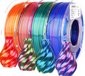 Silk PLA 3D Printer Filament Bundle, Shiny Dual Color Filament 1.75Mm Multi-Pack