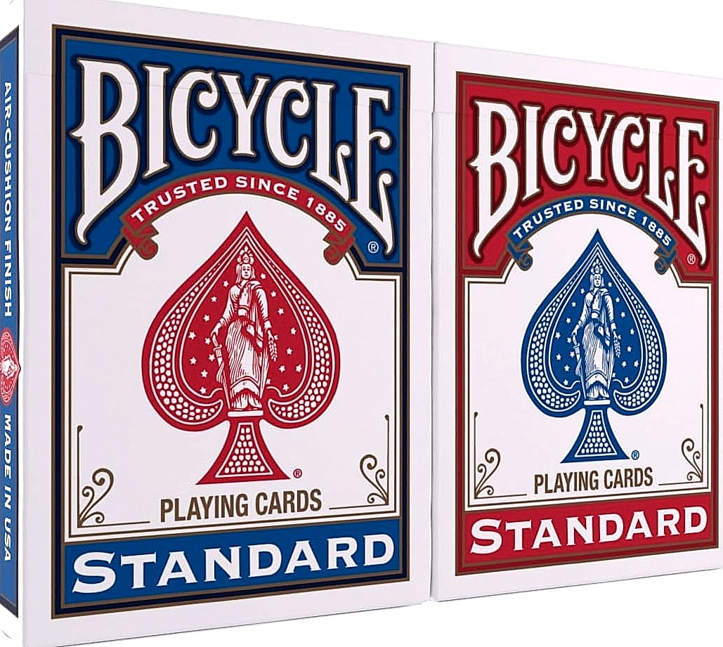 Bicycle Standard Playing Cards, Poker Size, Red & Blue 2-Deck Pack