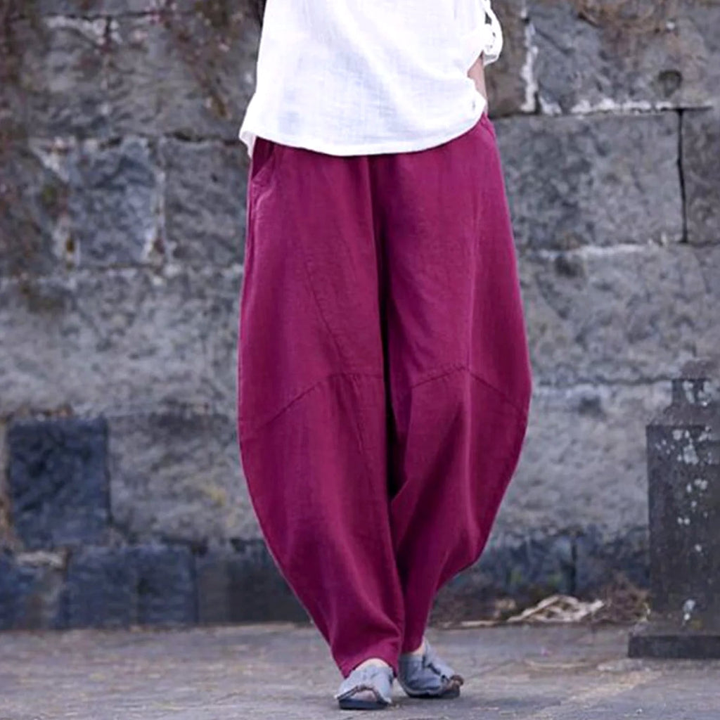 Aristarchus Cotton Linen Women's Cargo Pants Loose Fit