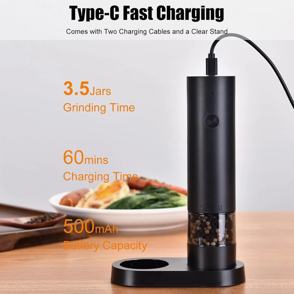 Electric Salt and Pepper Grinder Set-Rechargeable Salt and Pepper Mill Set All i