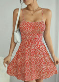 Floral Cami Dress with Backless Design and Spaghetti Straps
