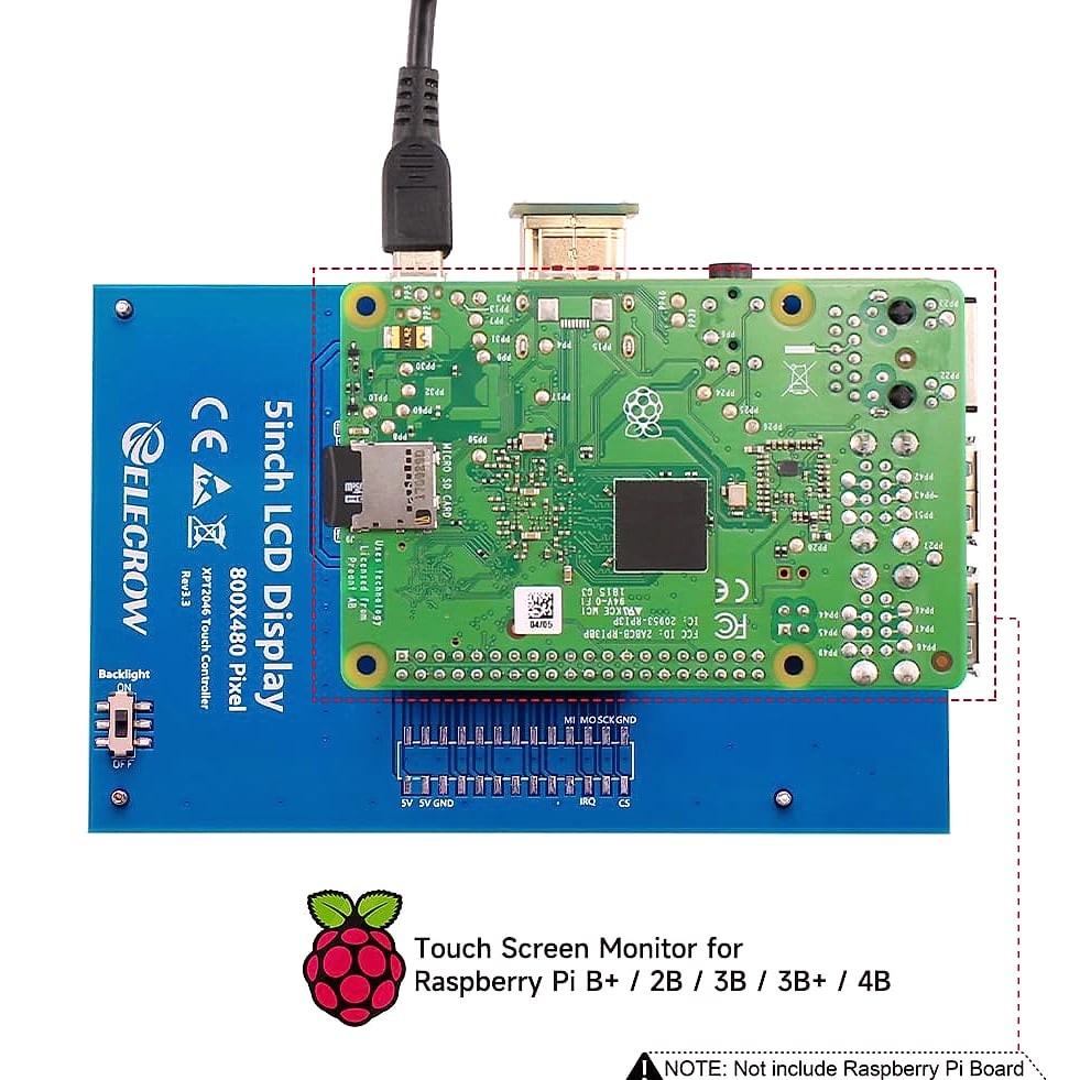 ELECROW 5" Resistive and 7" Capacitive Touch Screen Display Kit
