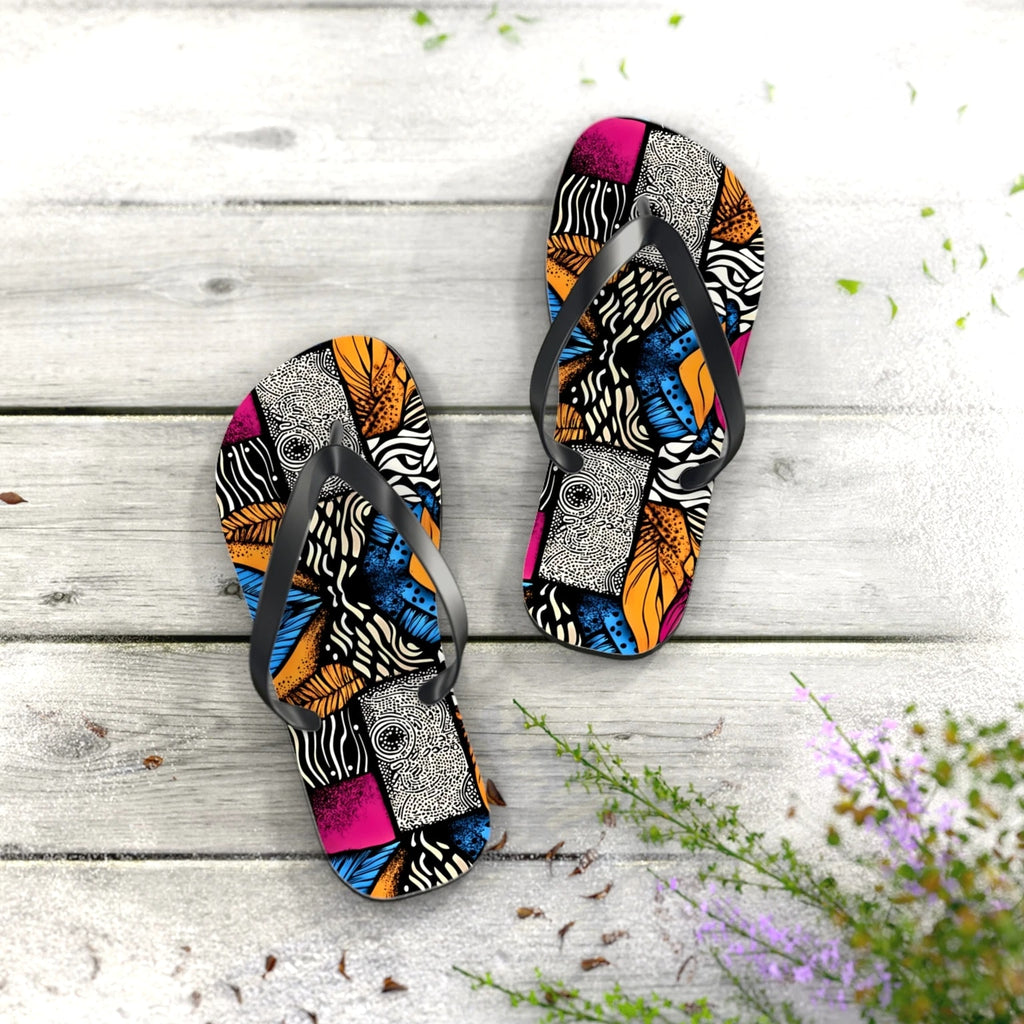 Floral and Feather Flip Flops | Beach Sandals for Summer Vibes Vacation Footwear