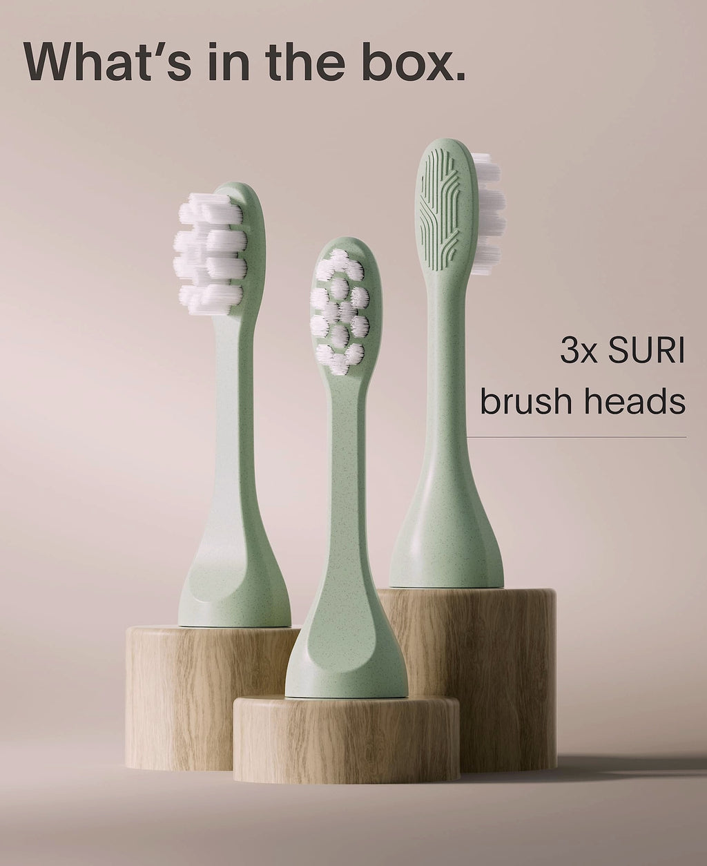 SURI Sonic Toothbrush Replacement Heads with Tongue Scraper