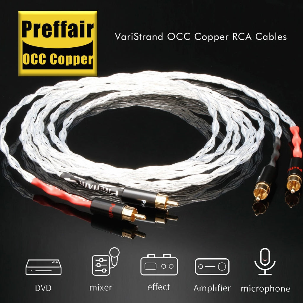 OCC Silver Plated HiFi RCA Cable Audio Cable Amplifier CD Adapter Signal Wire