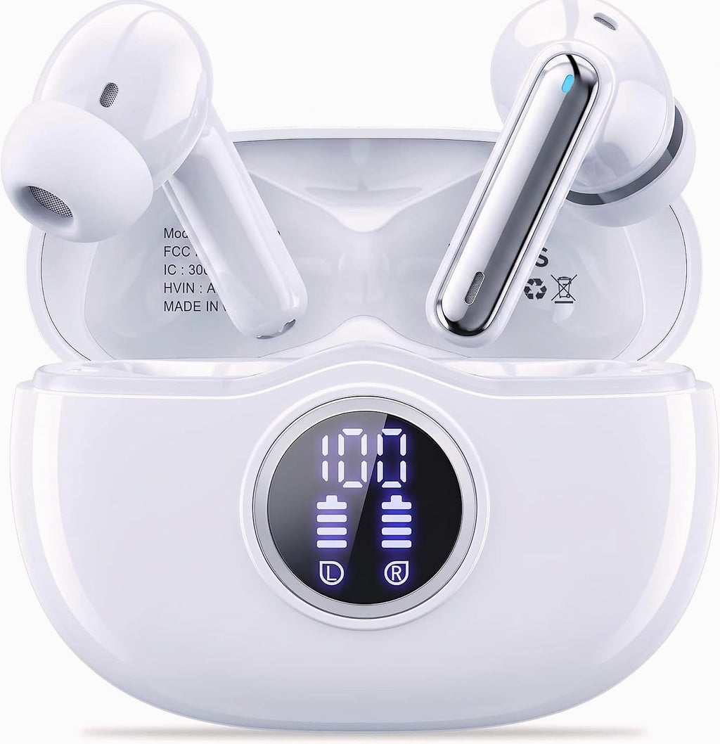 Fhumsh A10 Bluetooth 5.3 Earbuds with 50H Battery and LED Display