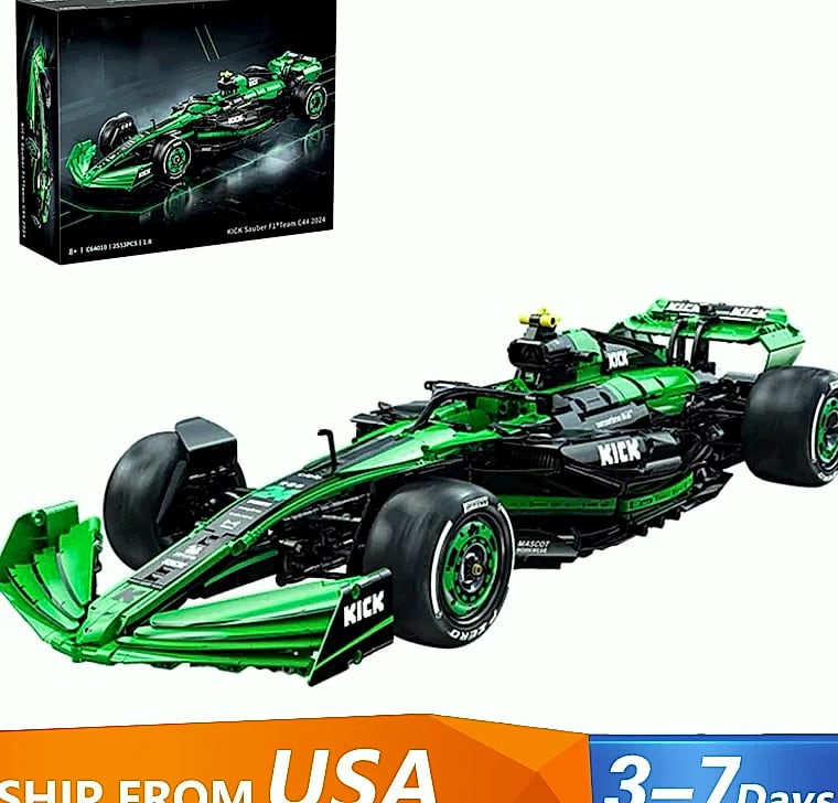Technical KICK SAUBER F1 C44 Sports Model Car Set,1:8 Racing Car Kits Model 2553PCS Building Blocks Car Lovers Muscle Car Fans
