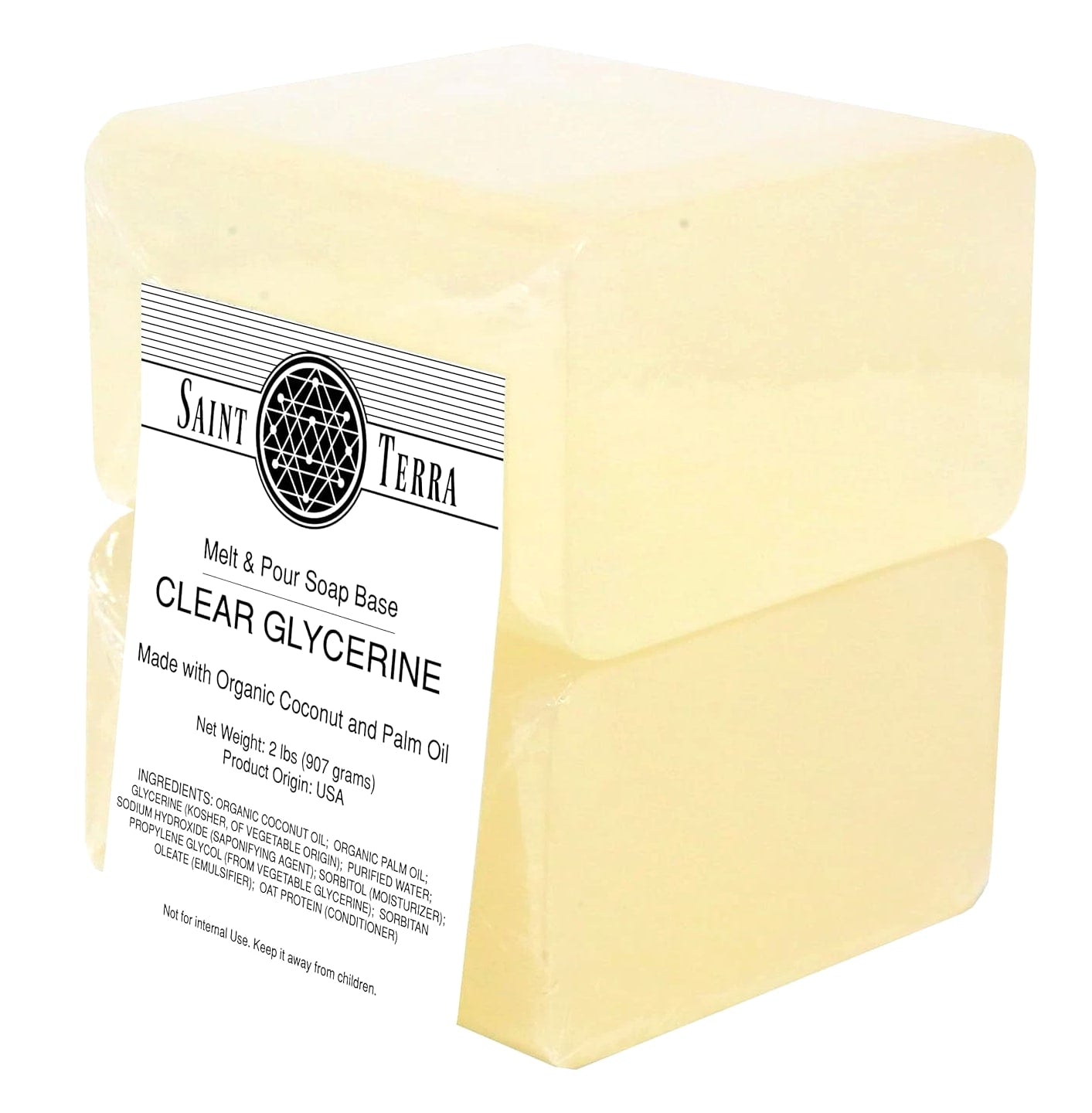 Organic Oil Clear Glycerine Melt & Pour Soap Base - 2 Pounds