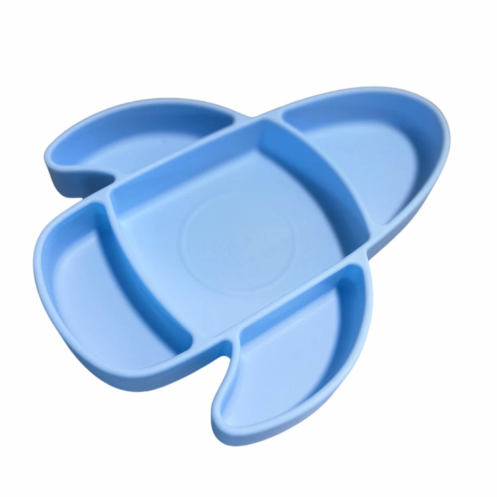 Liitle Sadi Silicone Airplane Toddler Plate, BPA-Free, Baby Plate, Baby Dish.