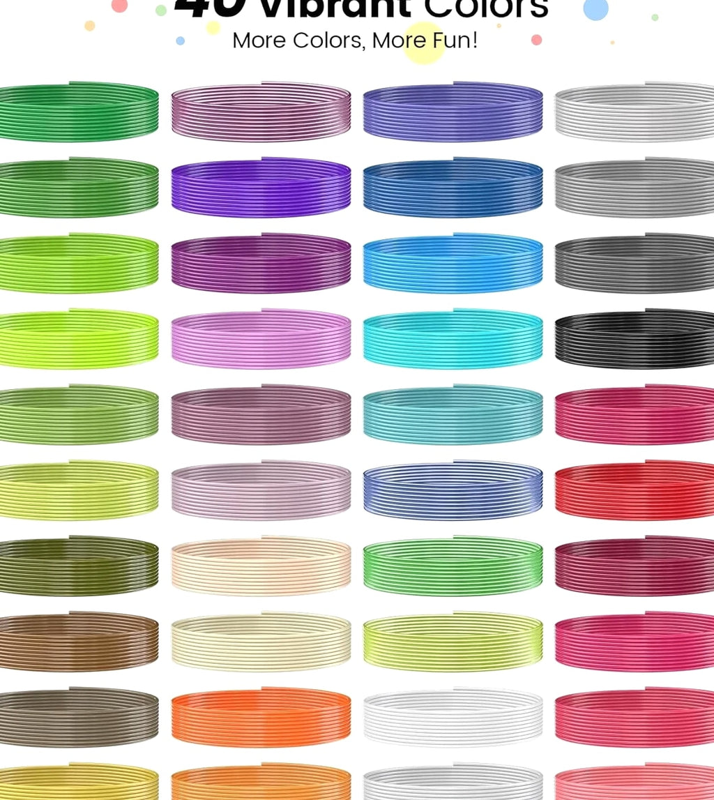 3D Printer Filament Refills - 40 Assorted PLA Colors