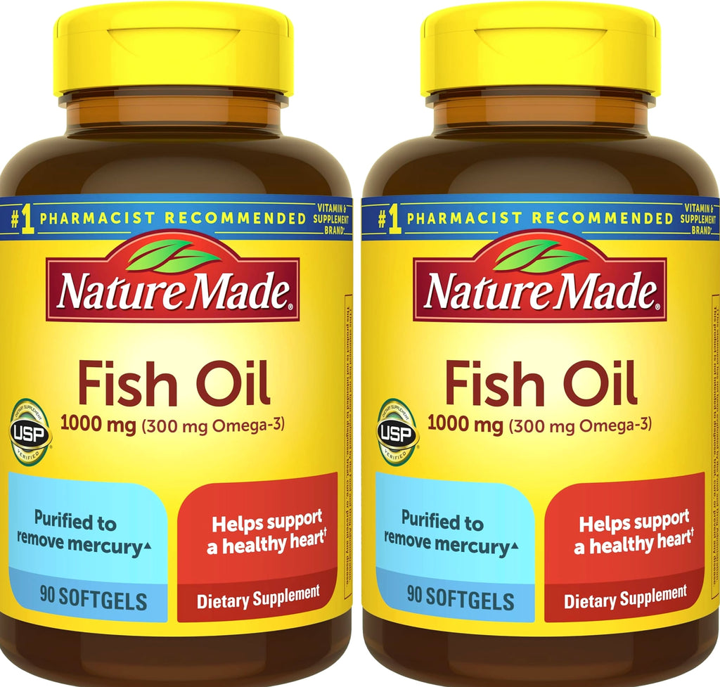 Nature Made Fish Oil 1000 mg Omega 3 Softgels, 90 Count